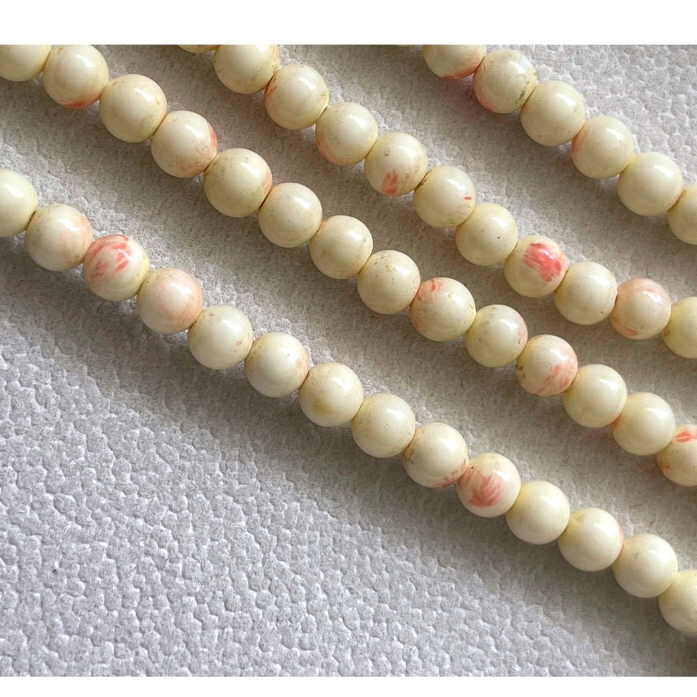 VTG Natural Angel Skin Coral Necklace Continuous Strand 64" Pink White Coral 77g - Picture 3 of 5